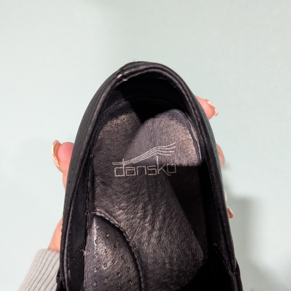 Dansko Black Leather Clogs with Buckle - Picture 5 of 9